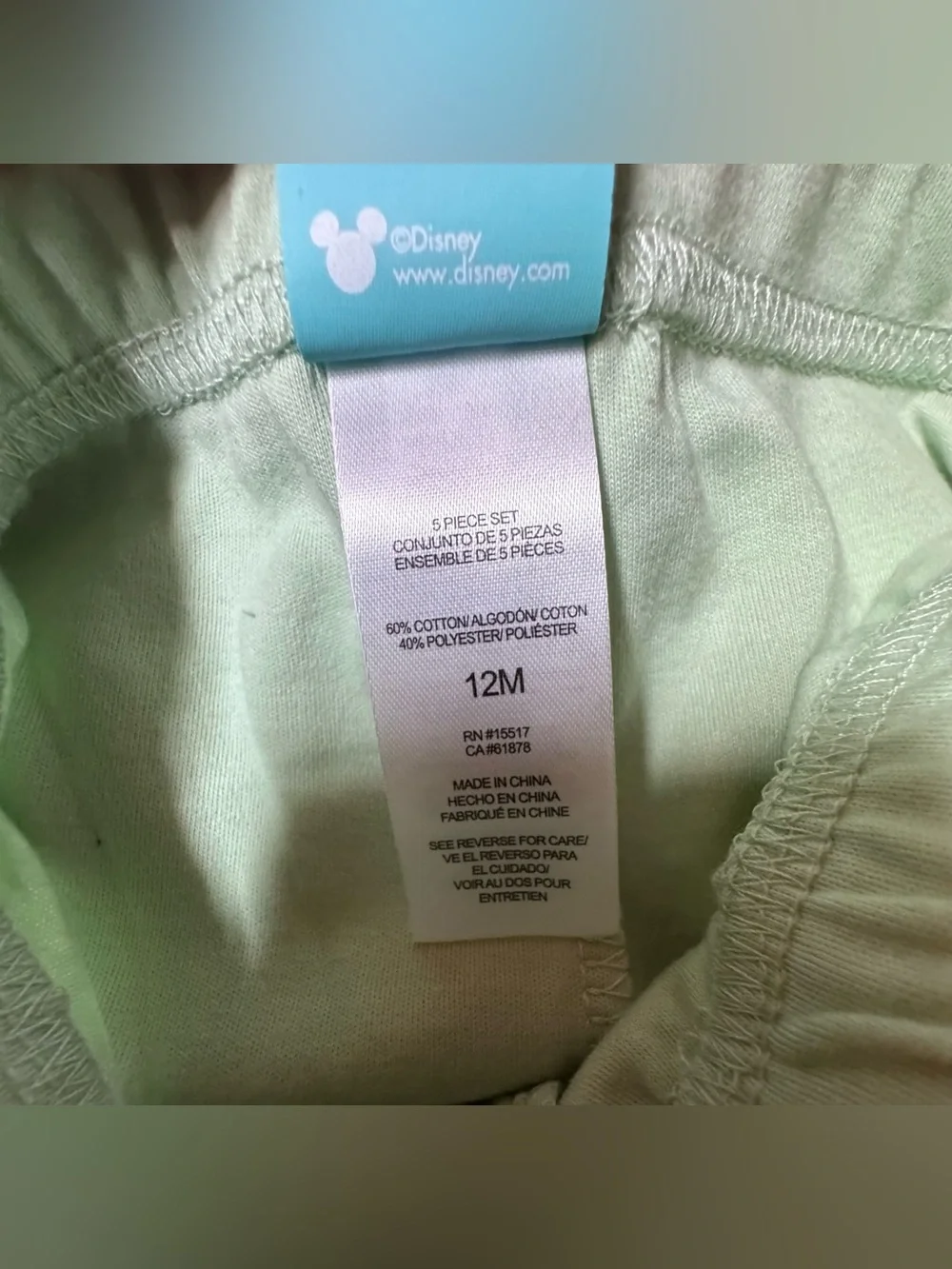 Disney Baby Mickey Green, White & Gray 5-Piece Outfit Set